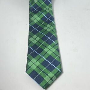 Chaps Youth Plaid Neck Tie Green‎ & Blue Plaid